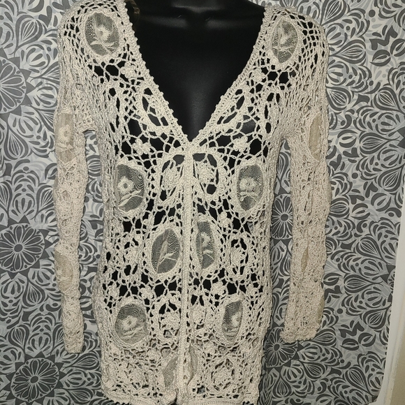 Poof! Sweaters - Poof Girls Cardigan beige croquet  Size S(7/8)